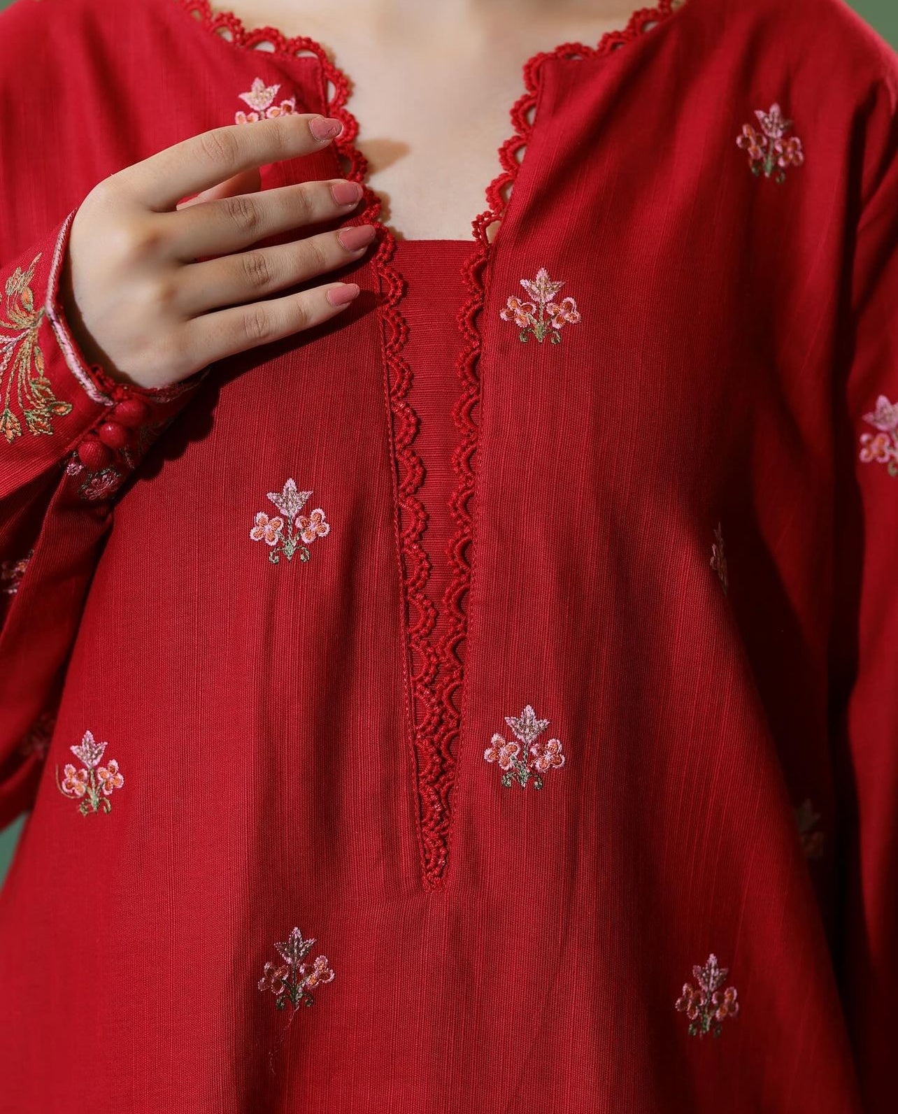 Maha - 2pc Embroidered Dhanak Suit